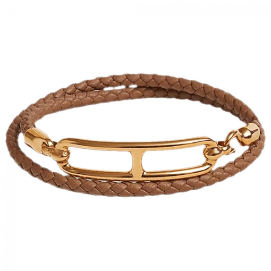 18K Roulis Double Tour Brown Hermes Bracelet