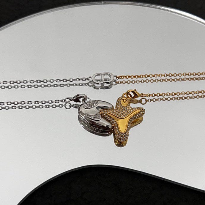18K Dior Homme x Kenny Scharf Crystal Pendant Necklace