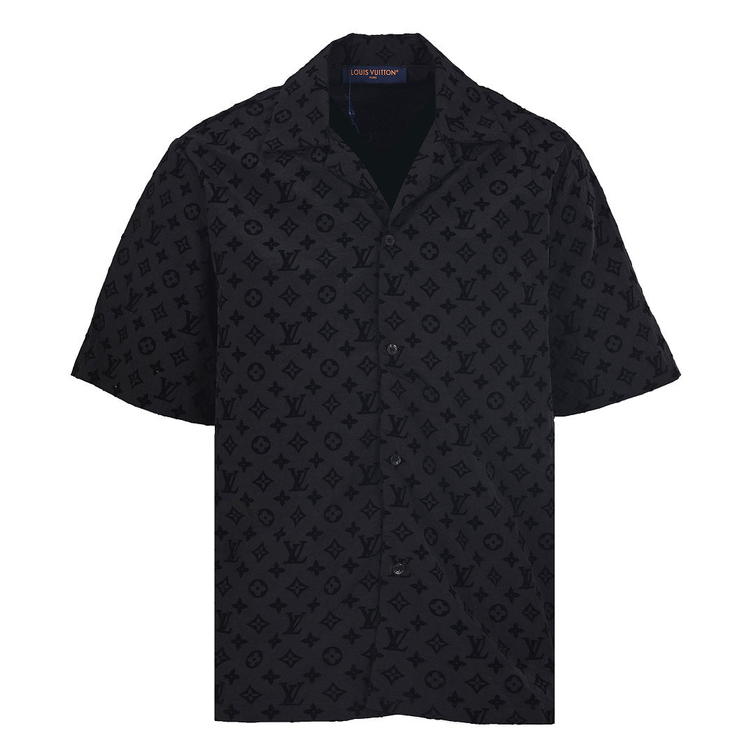 Louis Vuitton Mulberry Silk Short-Sleeve Shirt
