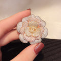 18K  Chanel Pink Flower Diamond Brooch