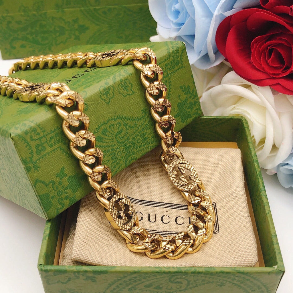 18K Double Gucci Chain Necklace
