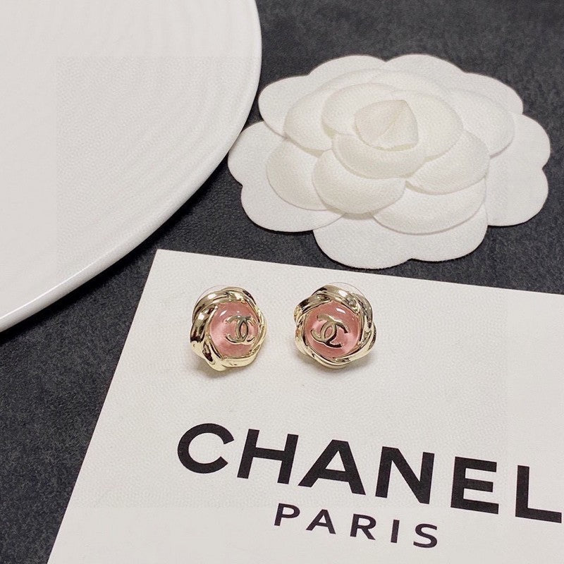 18K  Chanel Pink Earrings