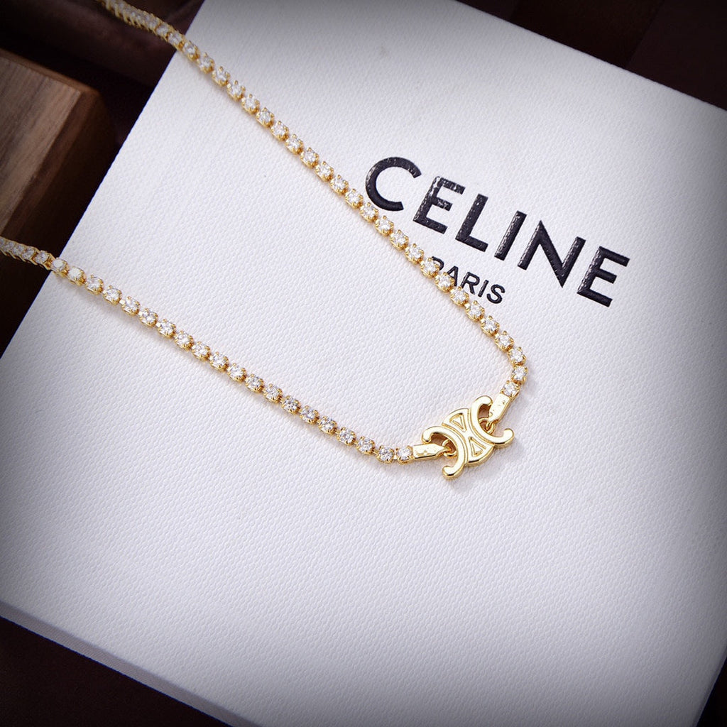 18K Celine Crystals Necklace
